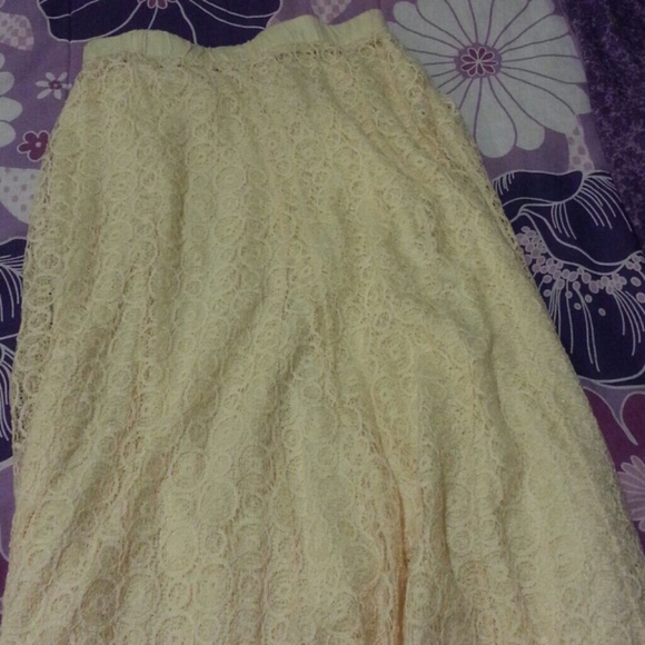 Skirts A Cream Colored Lace Maxi Skirt Poshmark