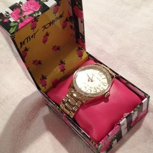 Betsey Johnson gold watch