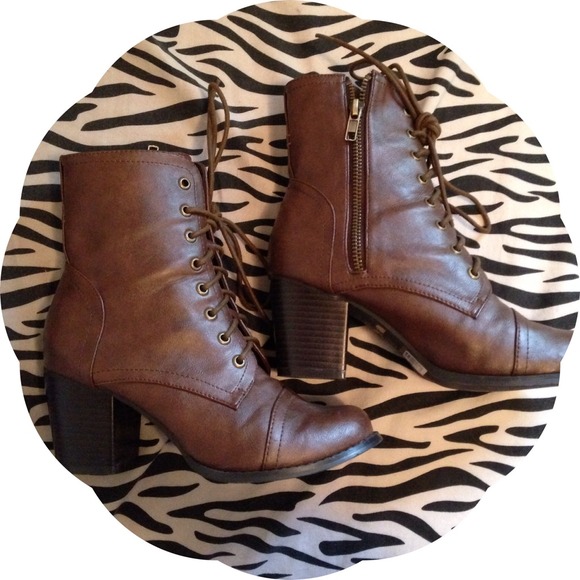 Brown heeled boots
