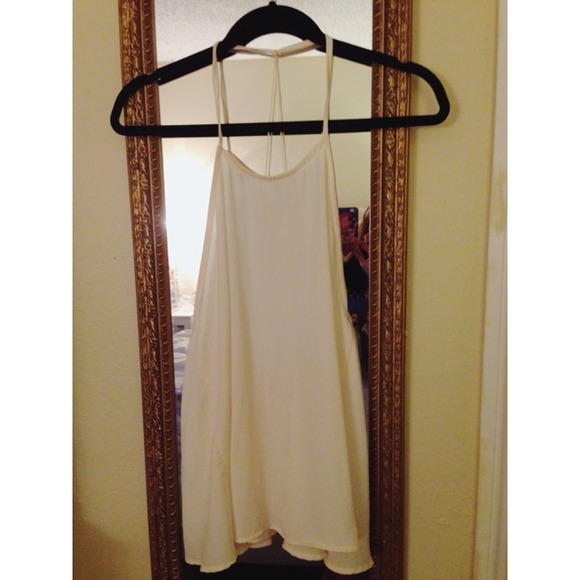 Cream chiffon top.