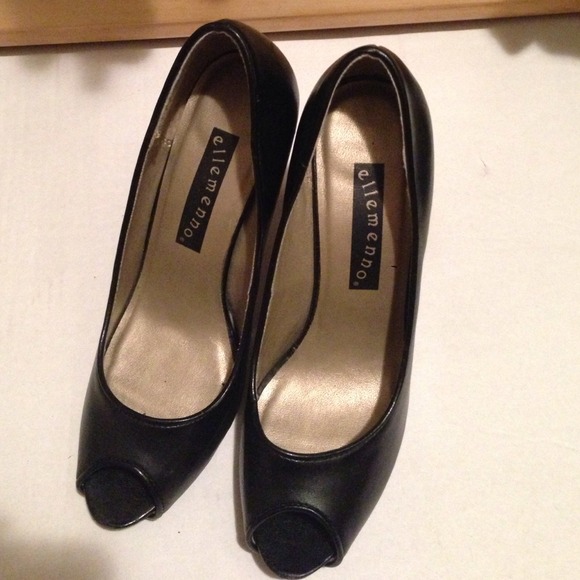 Black leather shoes