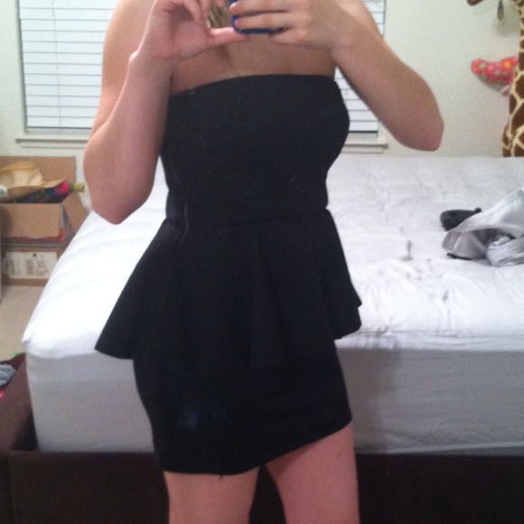 Black peplum dress from Zara