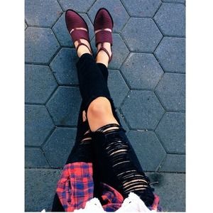 LF black carmar ripped jeans