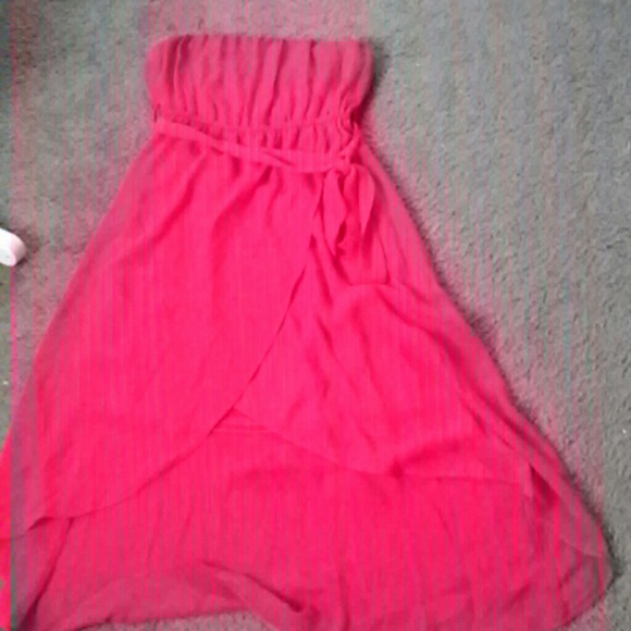 Fuschia strapless dress
