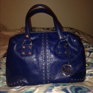 Michael Kors bag, navy blue with silver hardware!