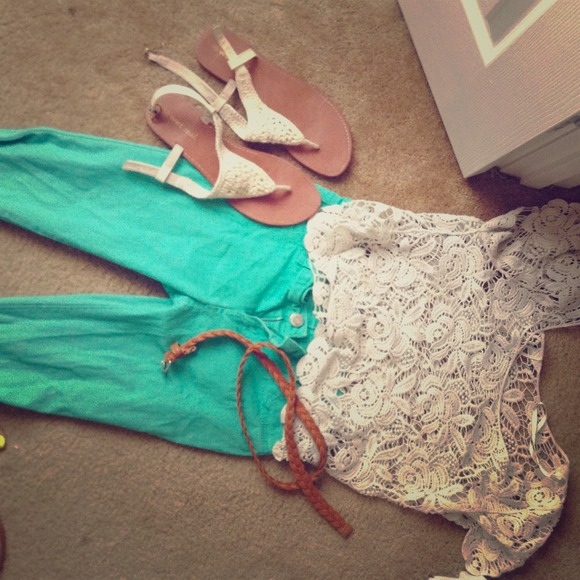 Teal Capri pants