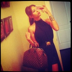 Black maxi halter dress