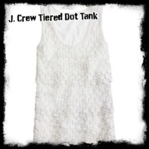 🚫SOLD J. Crew White Tiered Polka Dot Tank Top