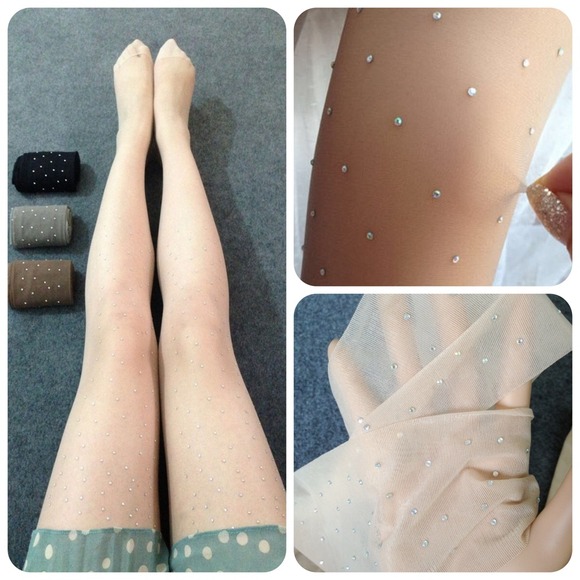 Pants - Small rhinestone sheer tights