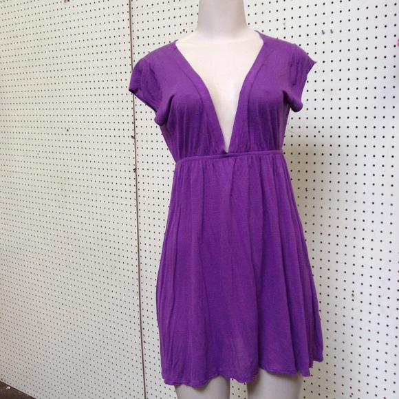 Low Cut Purple Dress