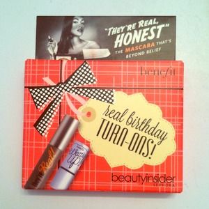 "They're real" mascara and "Watt Up" highlighter