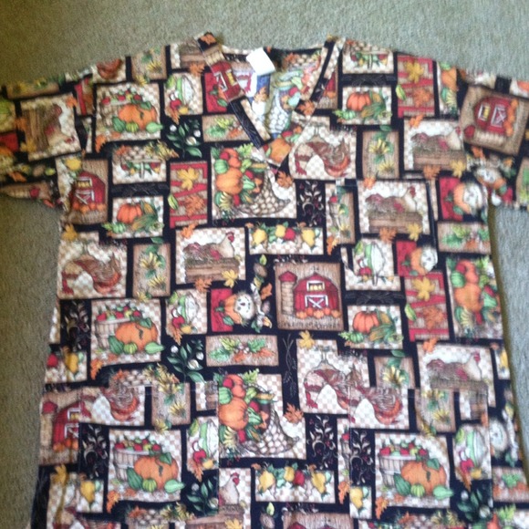 Cute fall scrub top