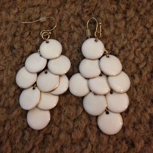 White Drop Earrings