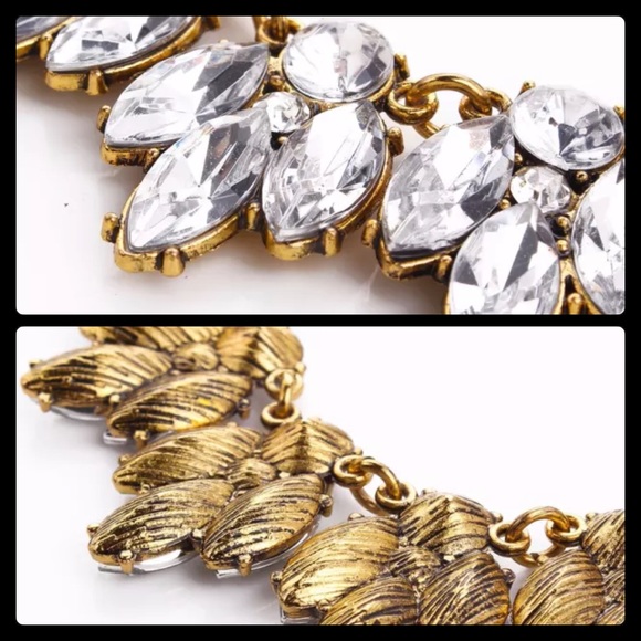 'Diamond' & Gold Statement Necklace - Picture 2 of 4