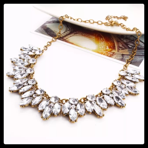 'Diamond' & Gold Statement Necklace - Picture 3 of 4