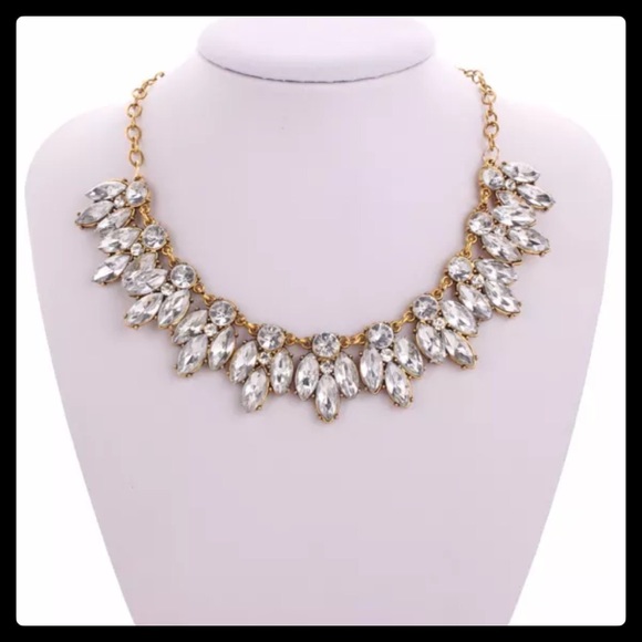 'Diamond' & Gold Statement Necklace - Picture 4 of 4