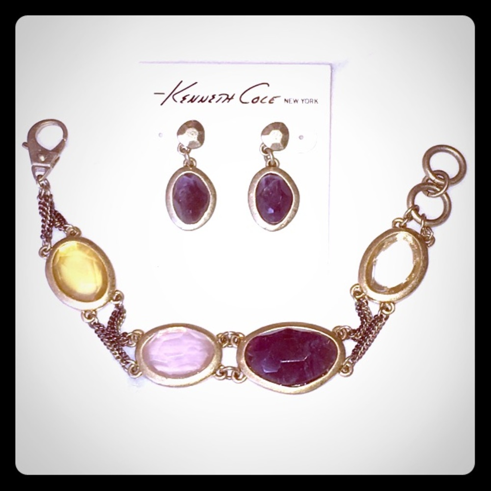 KENNETH COLE AMETHYST QUARTZ Bracelet & Earrings