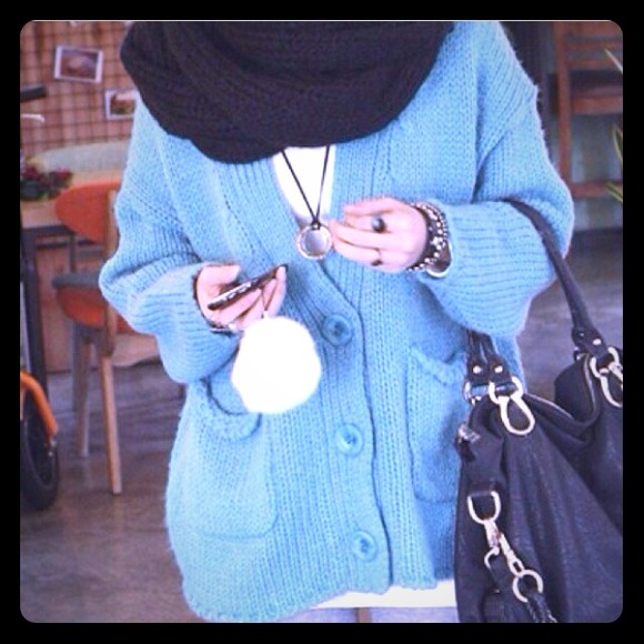 Oversize Robin's Blue Egg Blue  Sweater