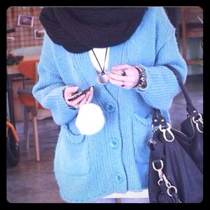 Oversize Robin's Blue Egg Blue  Sweater
