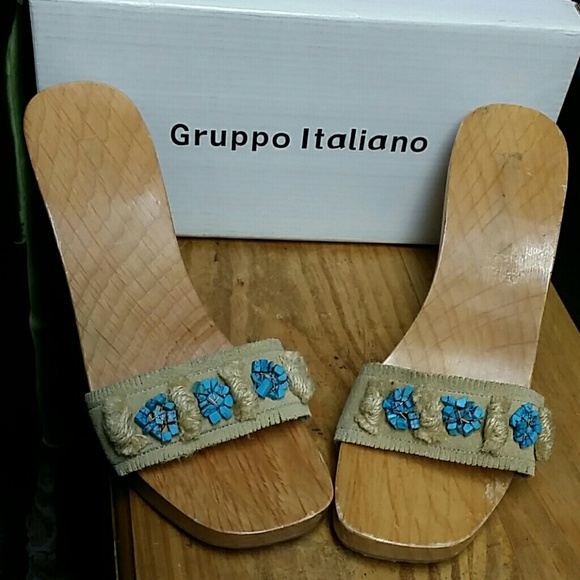 Italian Wood Heels- Worn Once