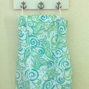 Lilly Pulitzer fish print Strapless Dress