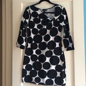 Black & white large polka dot dress