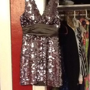 Fabulous Silver Sequin Party Going Out Dress