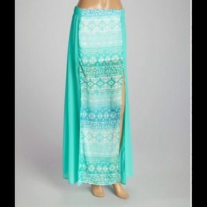 Tribal print maxi with side slit