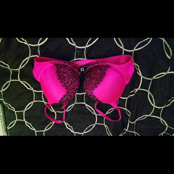Hot pink and black bombshell bra