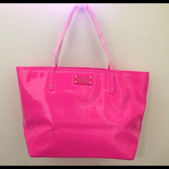 Auth kate spade signature Punch Small Coal Tote