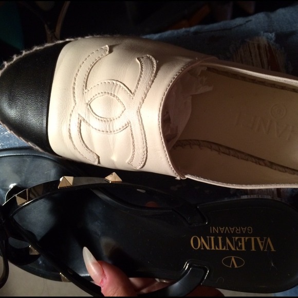 Valentino bow flats and chanel espadrilles