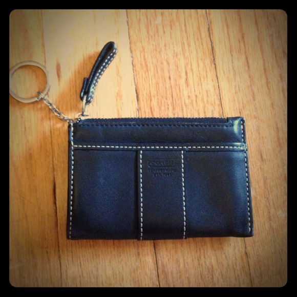 Coach Clutches & Wallets - SOLD. COACH black leather card and key wallet