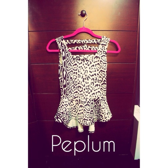 Animal Print Peplum Top