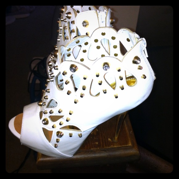 Boots - White open toe boots!!!!!