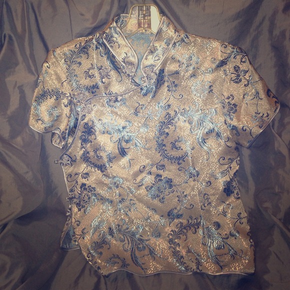 Light blue kimono blouse