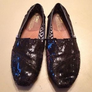 Reduced! Black Glittery TOMS