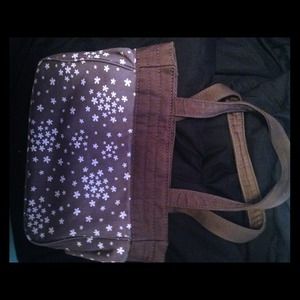 Brown Floral Handbag Purse