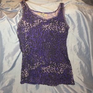 Purple leopard tank top