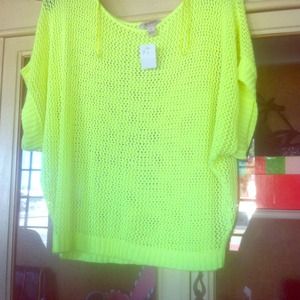 Neon green knit top
