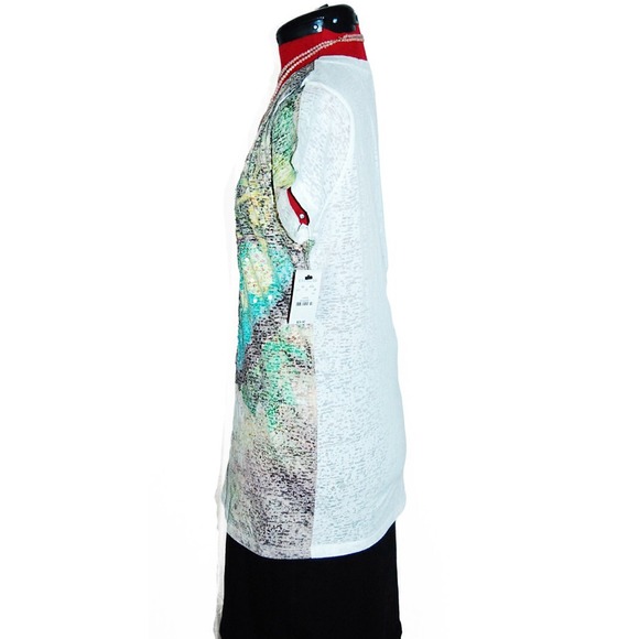 🚫BUNDLED🚫NWT Express Sequin Butterfly Tee - Picture 3 of 4