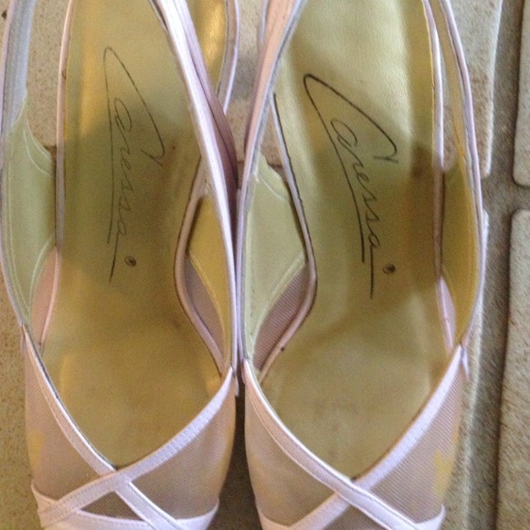 Pale pink luster marquis style sling back shoe - Picture 4 of 6