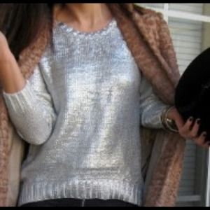 H&M Silver Metallic Sweater