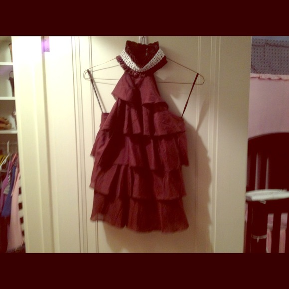 Brown and white top- size medium