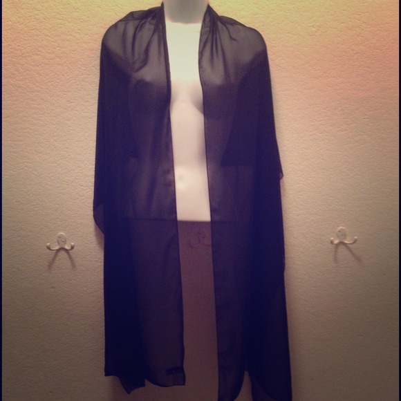 Jessica London black sheer shawl wrap scarf