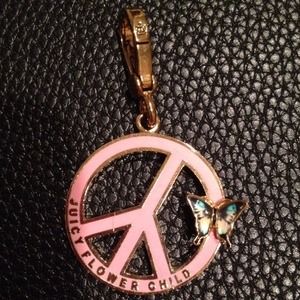 Juicy couture flower child peace sign charm
