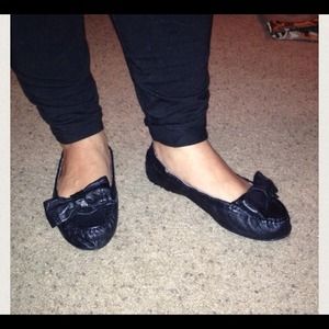 Bakers leather bow flats
