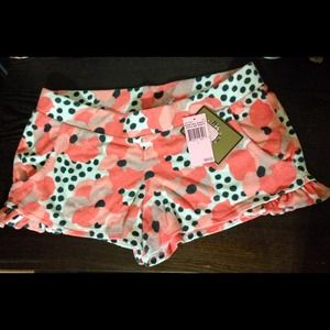 Juicy Couture Spiked Coral Bianca Ruffle Shorts