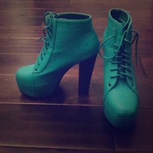 Turquoise LITA style heel booties
