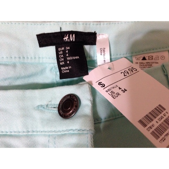H&M Mint Green Skinny Soft Denim - Picture 3 of 3
