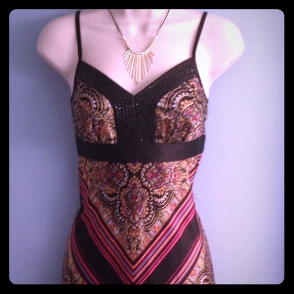 **SOLD** Satin multi color summer dress